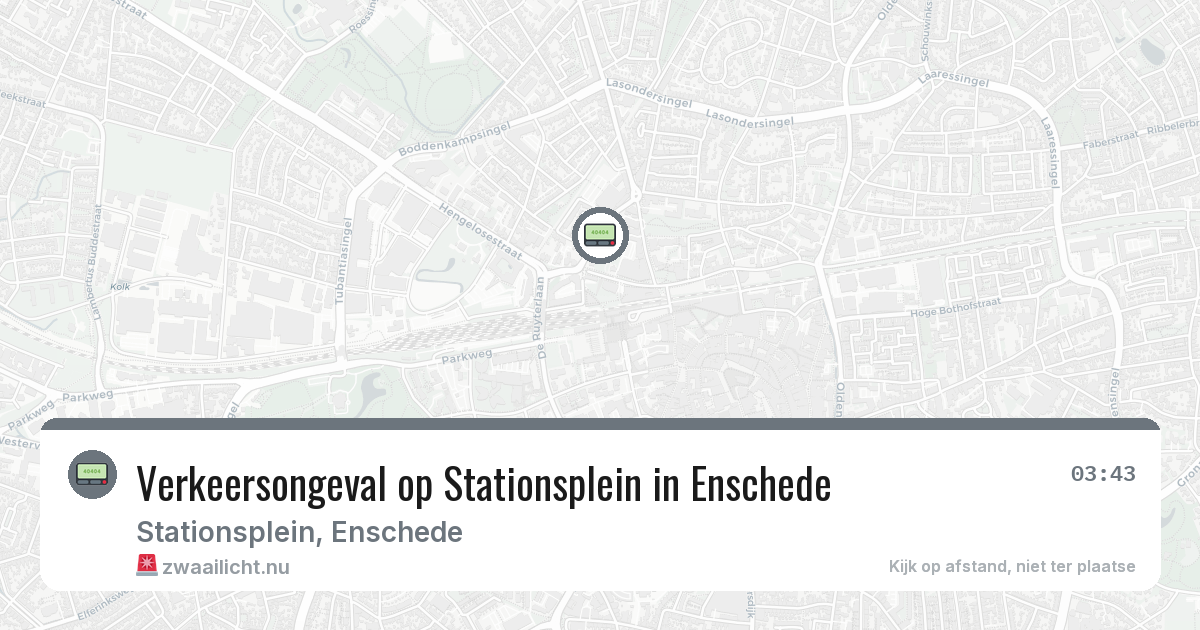 Verkeersongeval op Stationsplein in Enschede — 24 jul 2026
