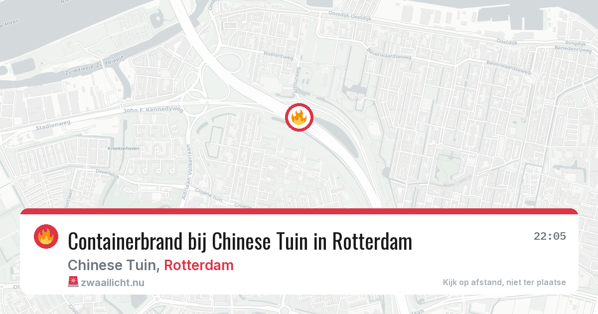 Containerbrand bij Chinese Tuin in Rotterdam — 18 mrt 2026