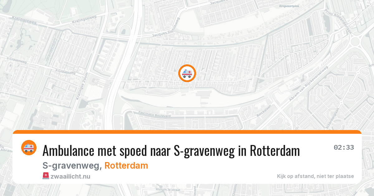 Ambulance met spoed naar S-gravenweg in Rotterdam — 22 mei 2026