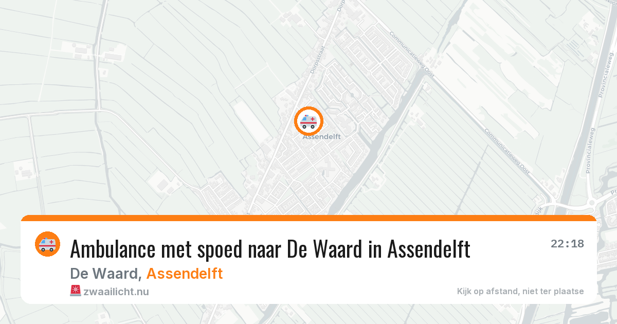 Ambulance met spoed naar De Waard in Assendelft — 21 jul 2026
