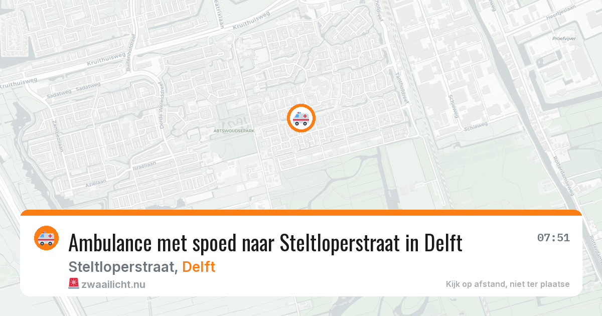 Ambulance met spoed naar Steltloperstraat in Delft — 4 jun 2026