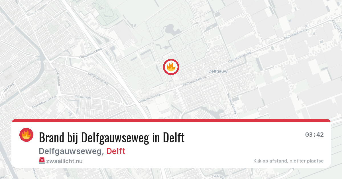 Brand bij Delfgauwseweg in Delft — 10 apr 2026
