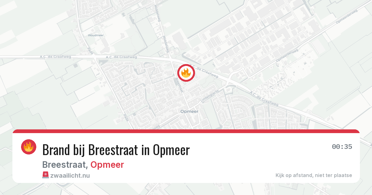 Brand bij Breestraat in Opmeer — 15 mei 2026