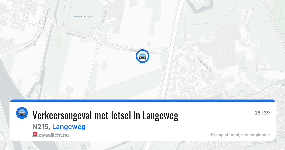Verkeersongeval met letsel in Langeweg — 17 jul 2026