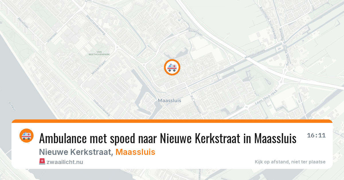 Ambulance met spoed naar Nieuwe Kerkstraat in Maassluis — 15 jul 2026