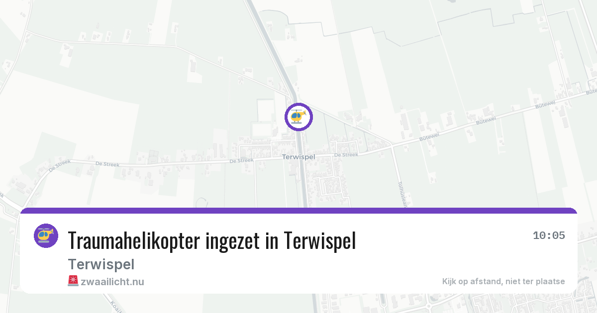 Traumahelikopter ingezet in Terwispel — 16 feb 2026 | 🚨 Zwaailicht.nu