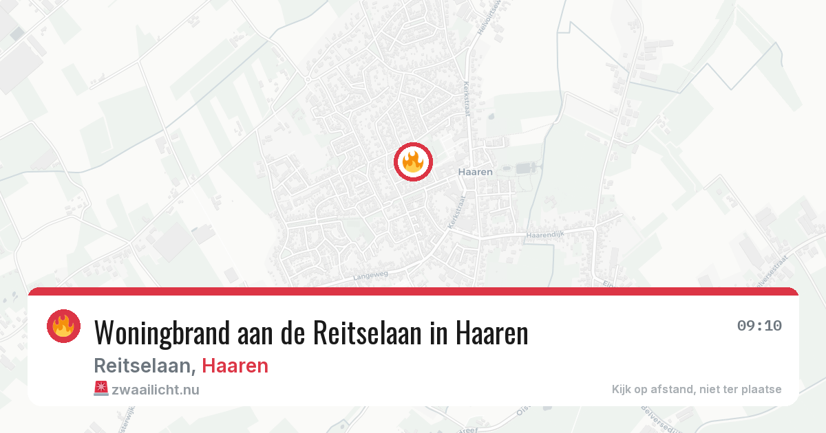 Woningbrand aan de Reitselaan in Haaren — 19 jul 2026