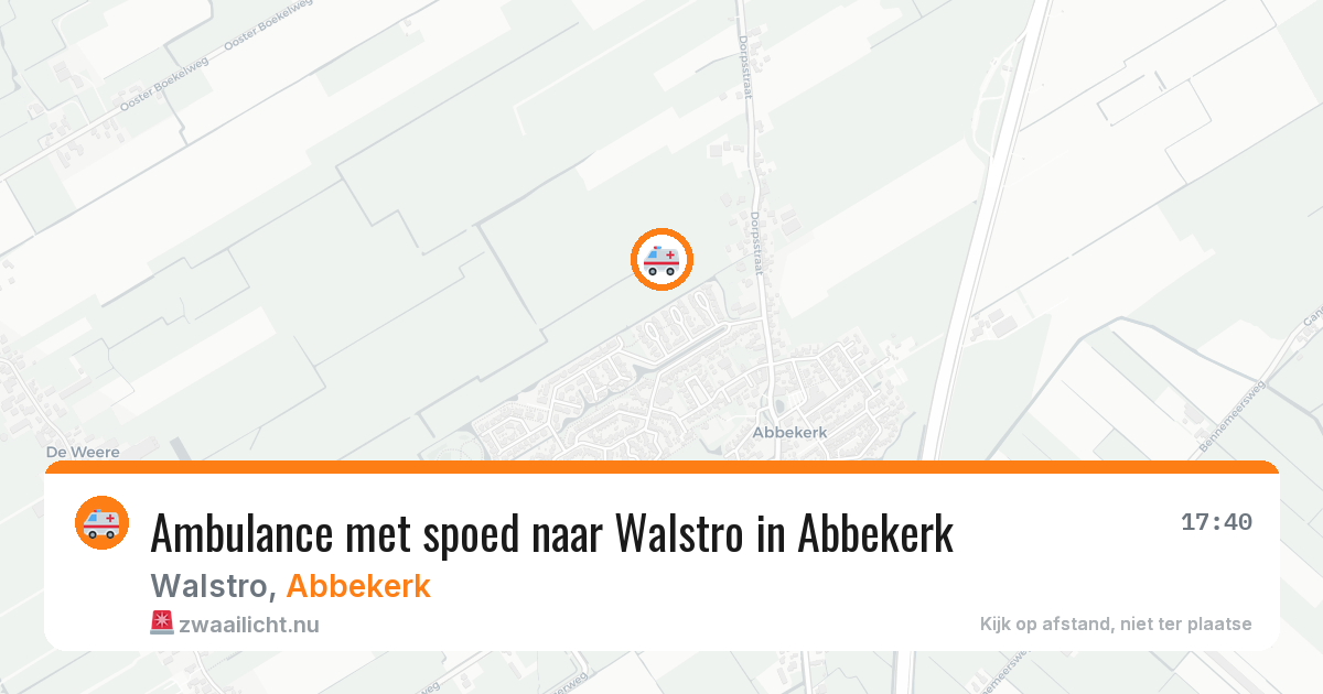 Ambulance met spoed naar Walstro in Abbekerk — 23 mrt 2026
