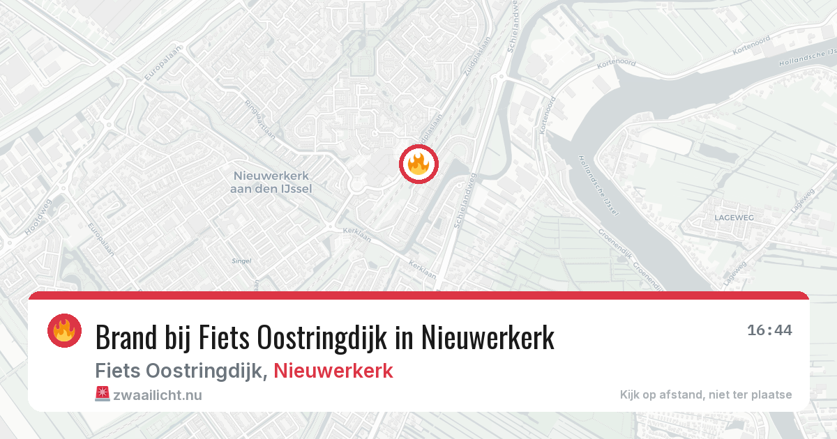 Brand bij Fiets Oostringdijk in Nieuwerkerk — 9 feb 2026