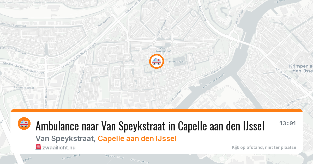Ambulance naar Van Speykstraat in Capelle aan den IJssel — 26 jul 2026