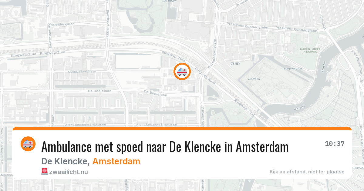 Ambulance met spoed naar De Klencke in Amsterdam — 20 jul 2026