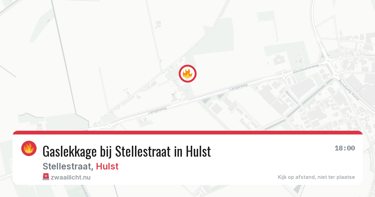 Gaslekkage bij Stellestraat in Hulst — 26 mrt 2026