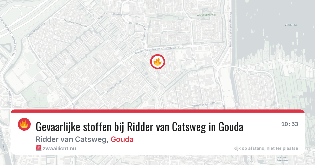 Gevaarlijke stoffen bij Ridder van Catsweg in Gouda — 10 jul 2026