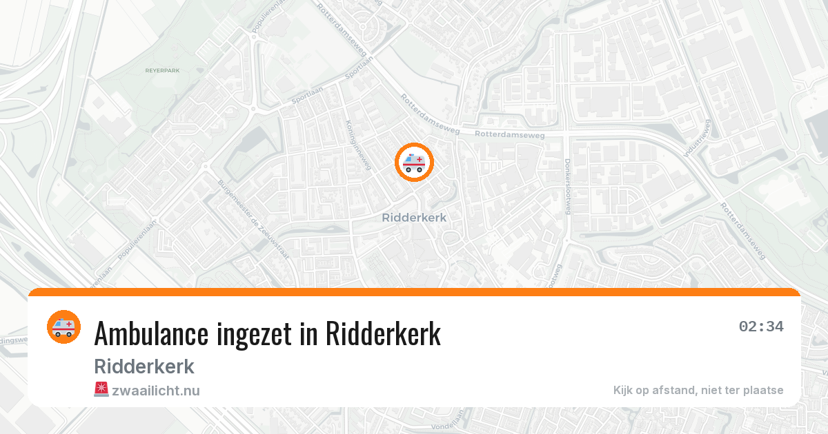 Ambulance ingezet in Ridderkerk — 18 mei 2026