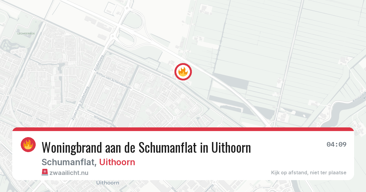 Woningbrand aan de Schumanflat in Uithoorn — 8 apr 2026