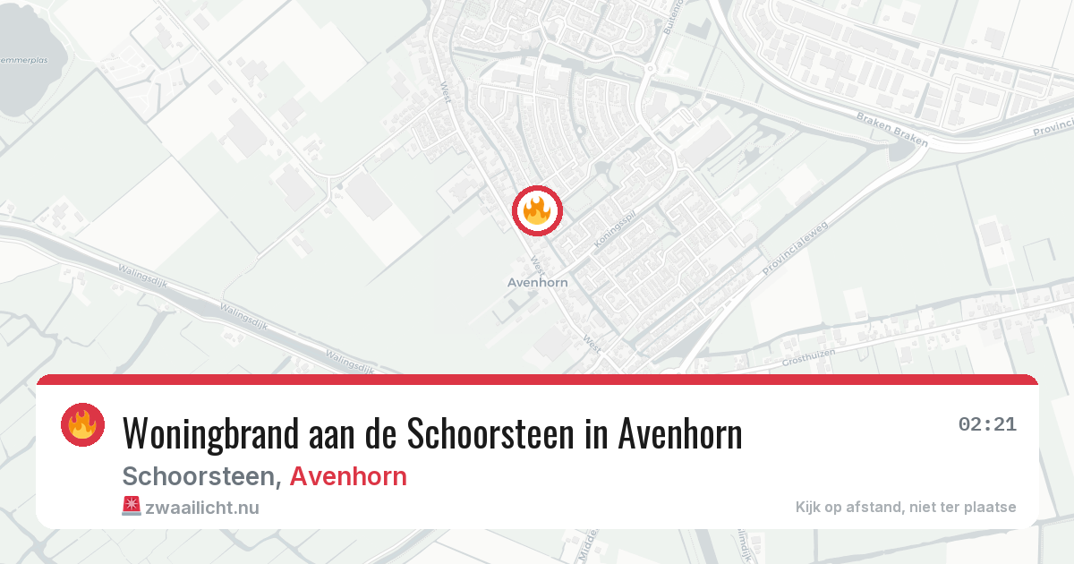 Woningbrand aan de Schoorsteen in Avenhorn — 5 mei 2026