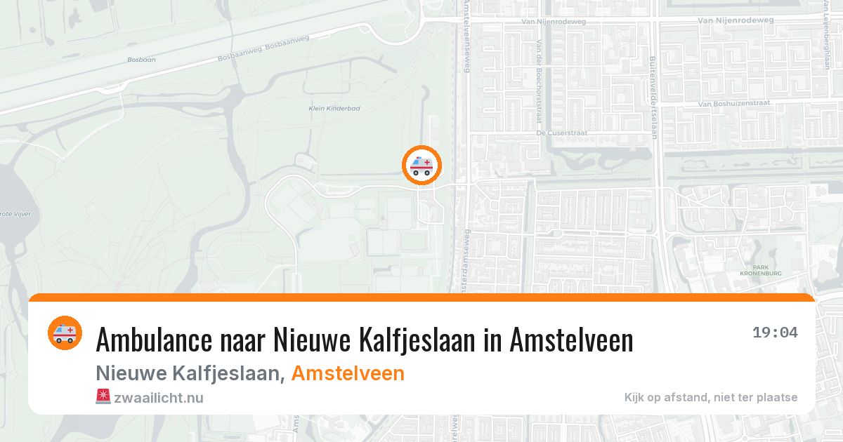 Ambulance naar Nieuwe Kalfjeslaan in Amstelveen — 4 jun 2026