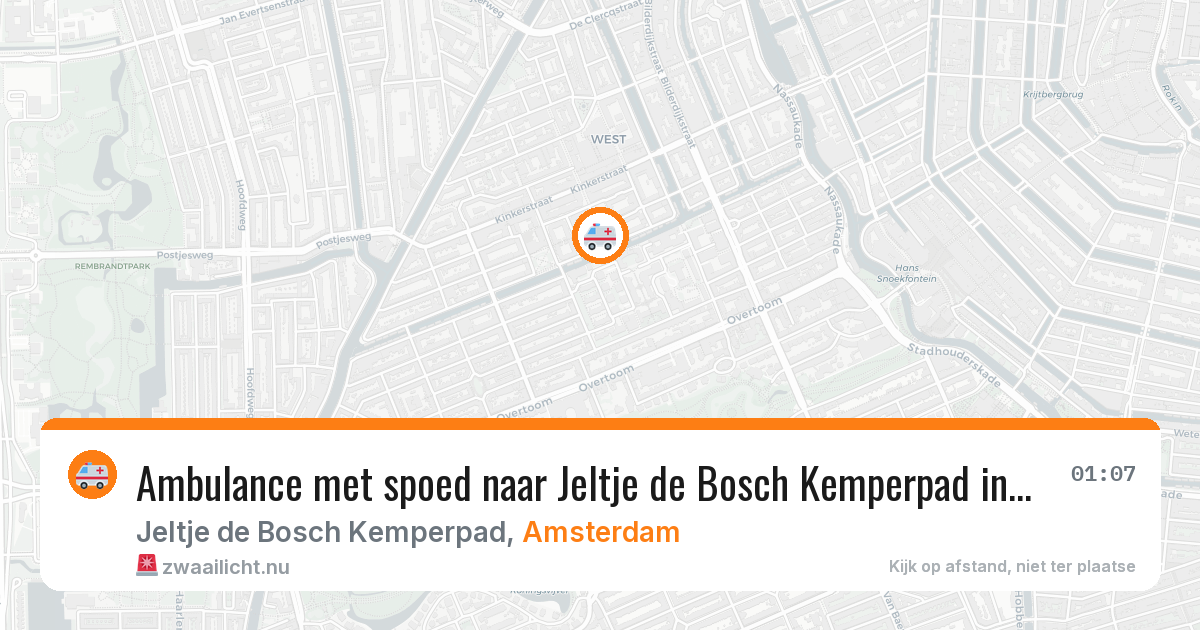 Ambulance met spoed naar Jeltje de Bosch Kemperpad in Amsterdam — 25 jul 2026