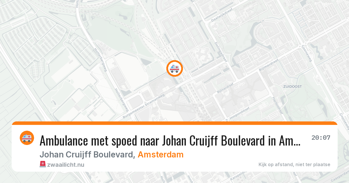 Ambulance met spoed naar Johan Cruijff Boulevard in Amsterdam — 17 mei 2026
