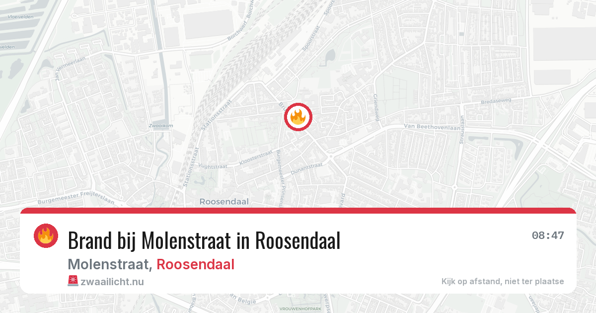 Brand bij Molenstraat in Roosendaal — 27 mrt 2026