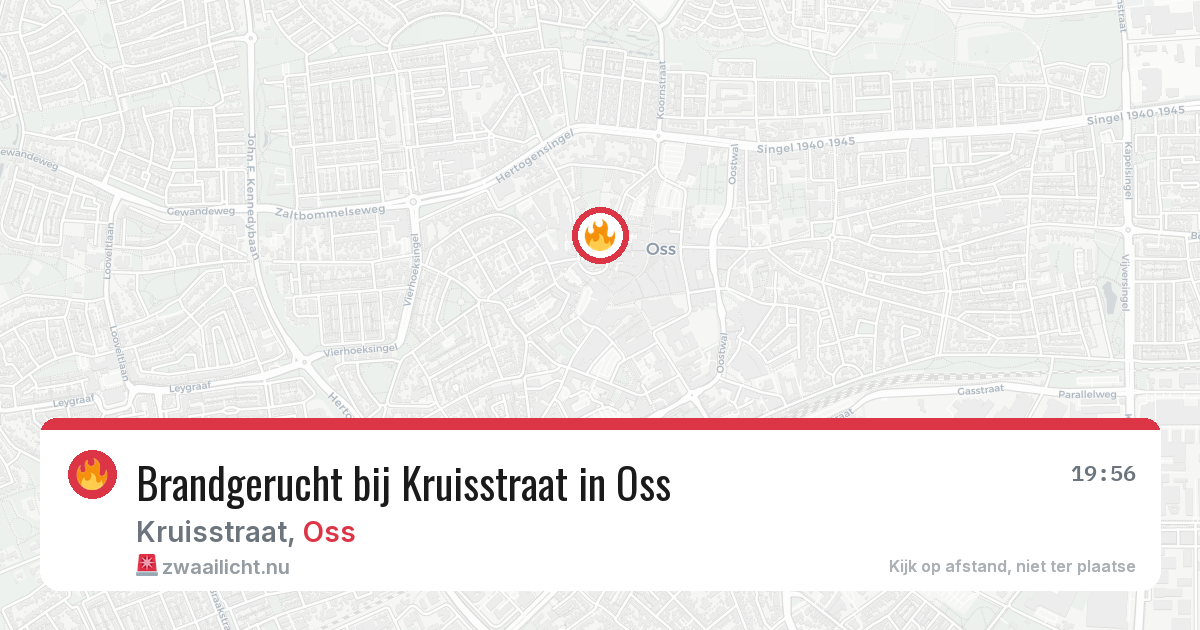 Brandgerucht bij Kruisstraat in Oss — 27 apr 2026