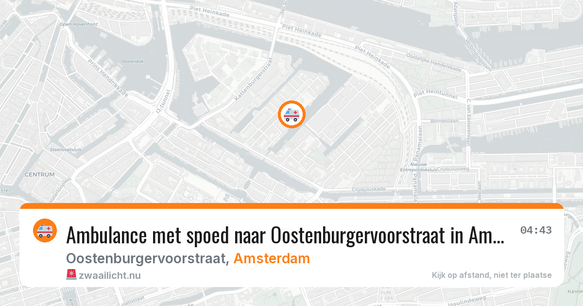 Ambulance met spoed naar Oostenburgervoorstraat in Amsterdam — 22 apr 2026