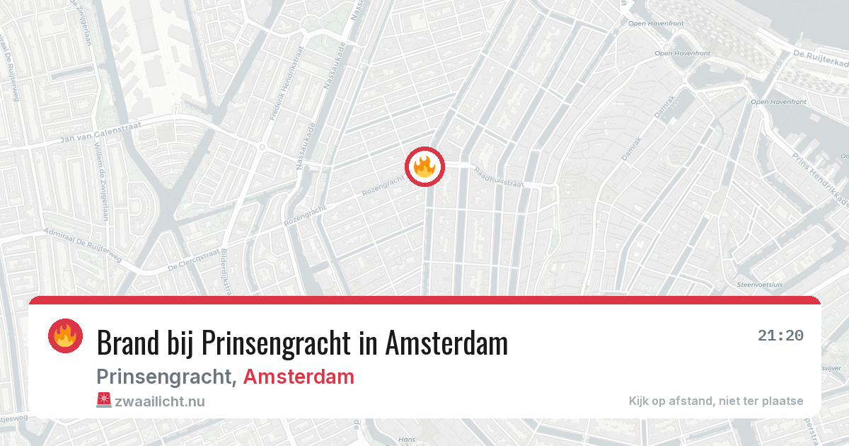 Brand bij Prinsengracht in Amsterdam — 15 jul 2026