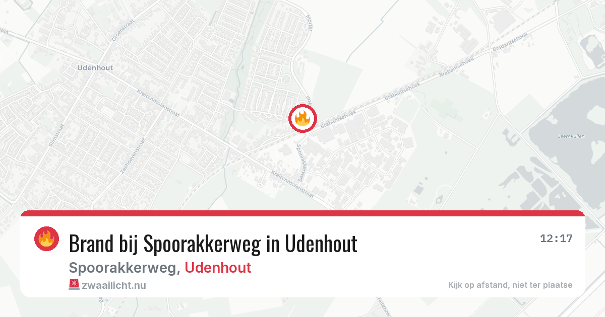 Brand bij Spoorakkerweg in Udenhout — 20 jul 2026