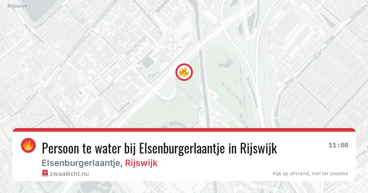 Persoon te water bij Elsenburgerlaantje in Rijswijk — 21 jul 2026