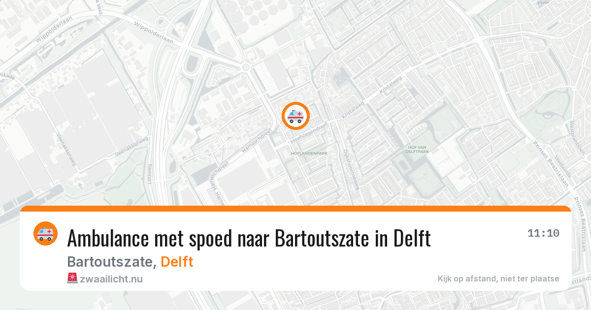Ambulance met spoed naar Bartoutszate in Delft — 14 feb 2026