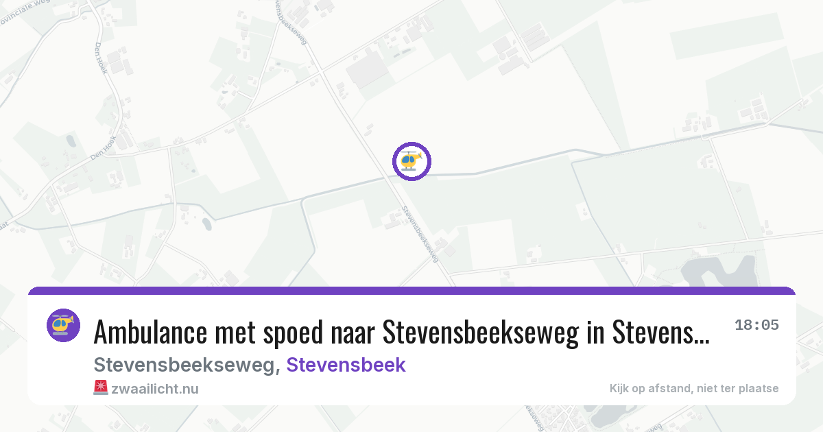 Ambulance met spoed naar Stevensbeekseweg in Stevensbeek — 18 jun 2026