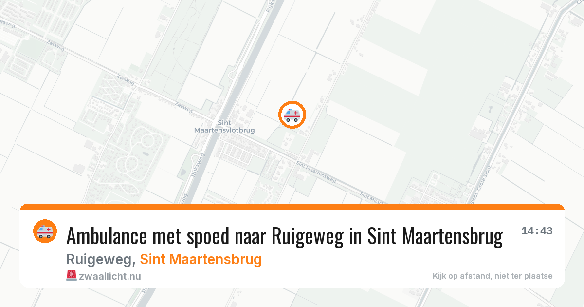 Ambulance met spoed naar Ruigeweg in Sint Maartensbrug — 13 jul 2026