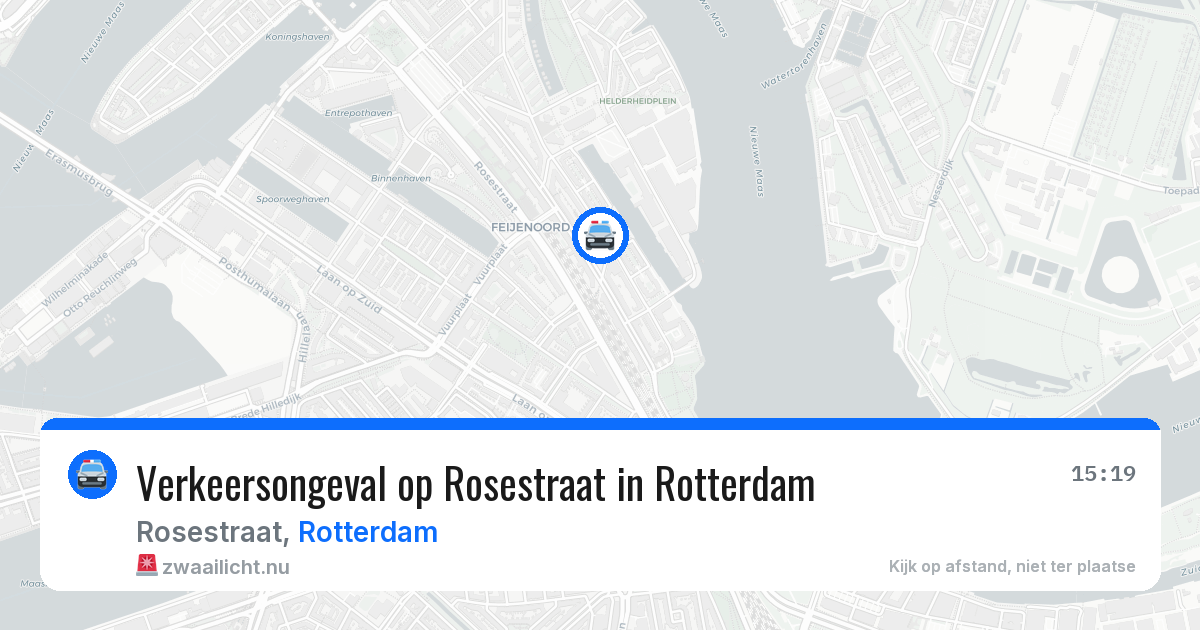 Verkeersongeval op Rosestraat in Rotterdam — 15 jul 2026