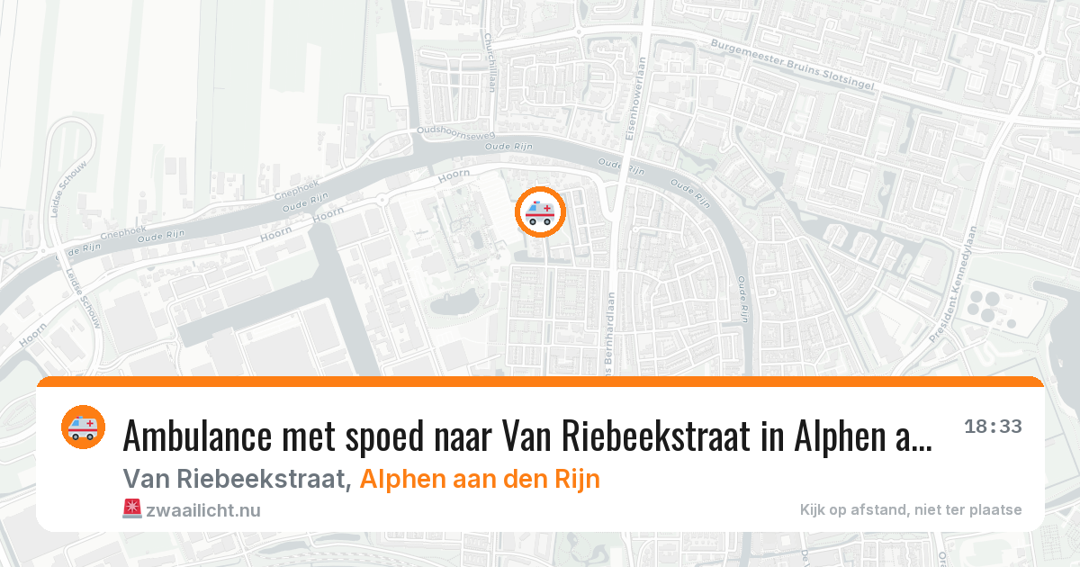 Ambulance met spoed naar Van Riebeekstraat in Alphen aan den Rijn — 16 jul 2026