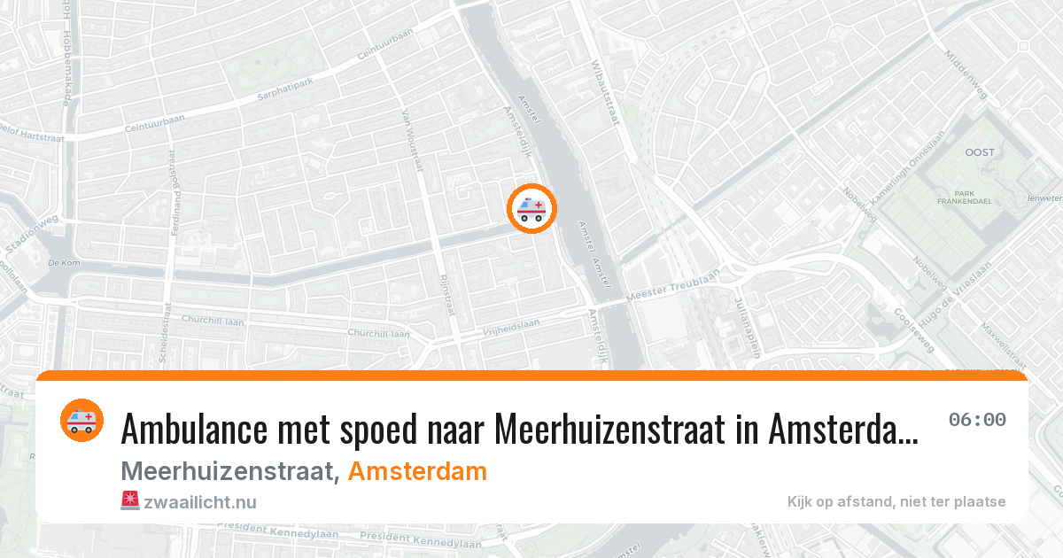 Ambulance met spoed naar Meerhuizenstraat in Amsterdam — 19 mei 2026