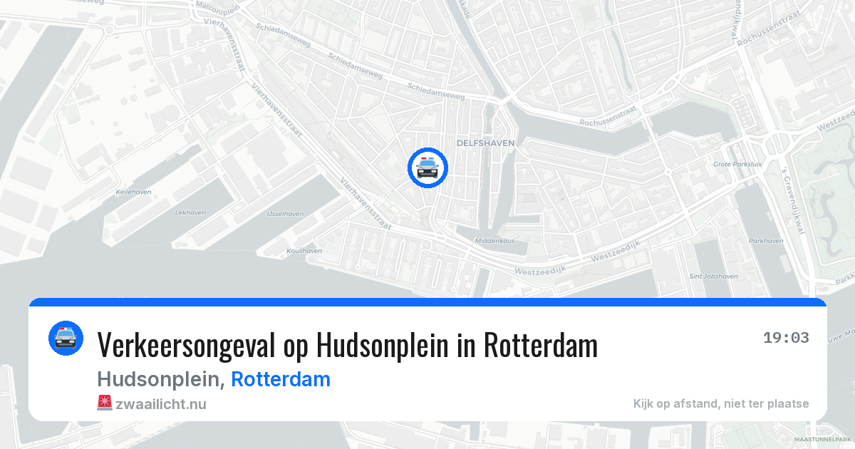 Verkeersongeval op Hudsonplein in Rotterdam — 1 jun 2026