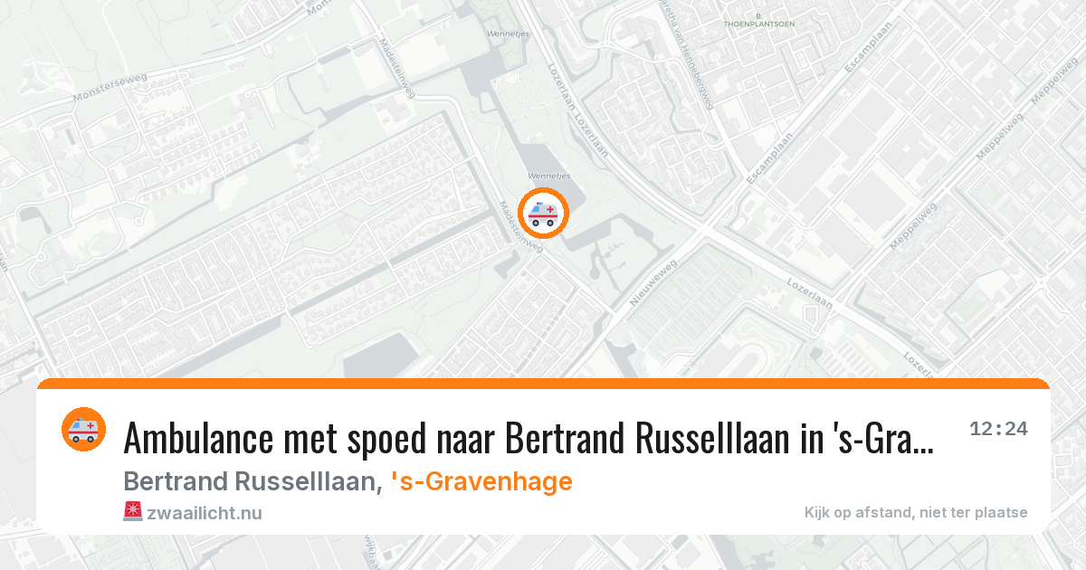 Ambulance met spoed naar Bertrand Russelllaan in 's-Gravenhage — 17 mrt 2026