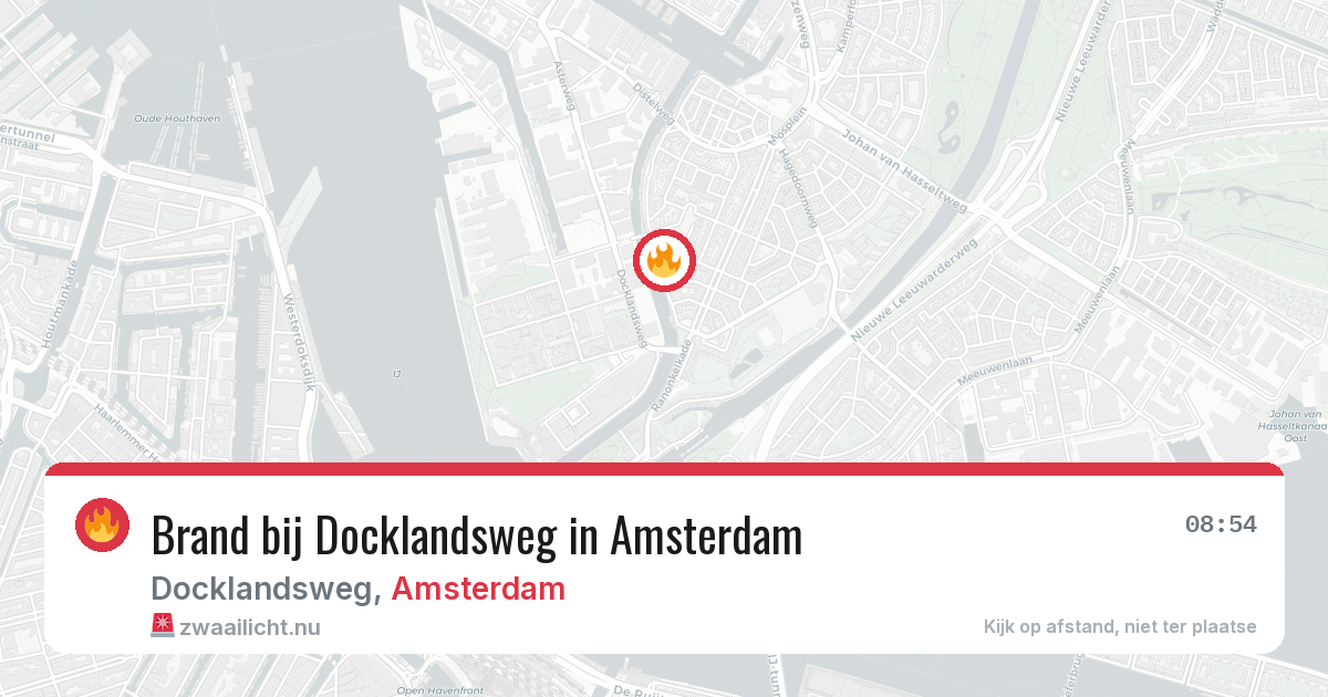 Brand bij Docklandsweg in Amsterdam — 23 mei 2026