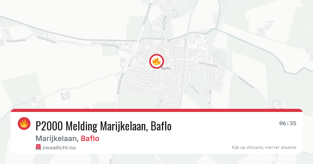 P2000 Melding Marijkelaan, Baflo — 9 feb 2026