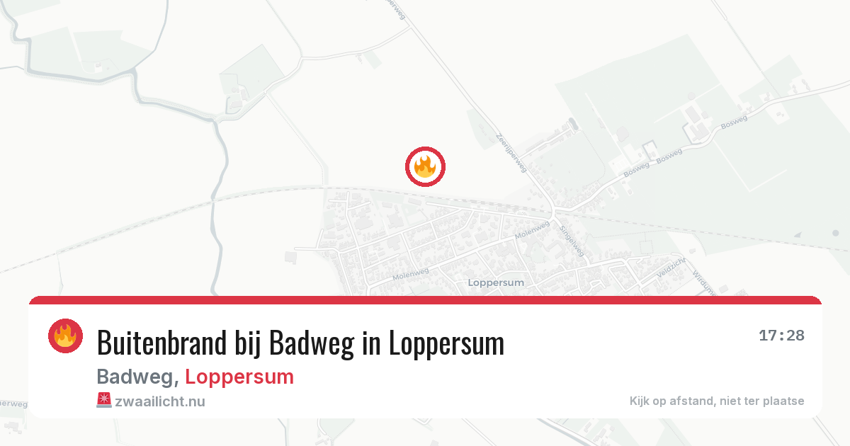 Buitenbrand bij Badweg in Loppersum — 27 apr 2026