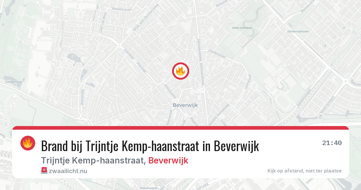 Brand bij Trijntje Kemp-haanstraat in Beverwijk — 9 jul 2026