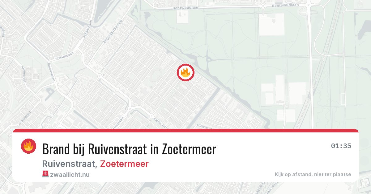 Brand bij Ruivenstraat in Zoetermeer — 1 jun 2026