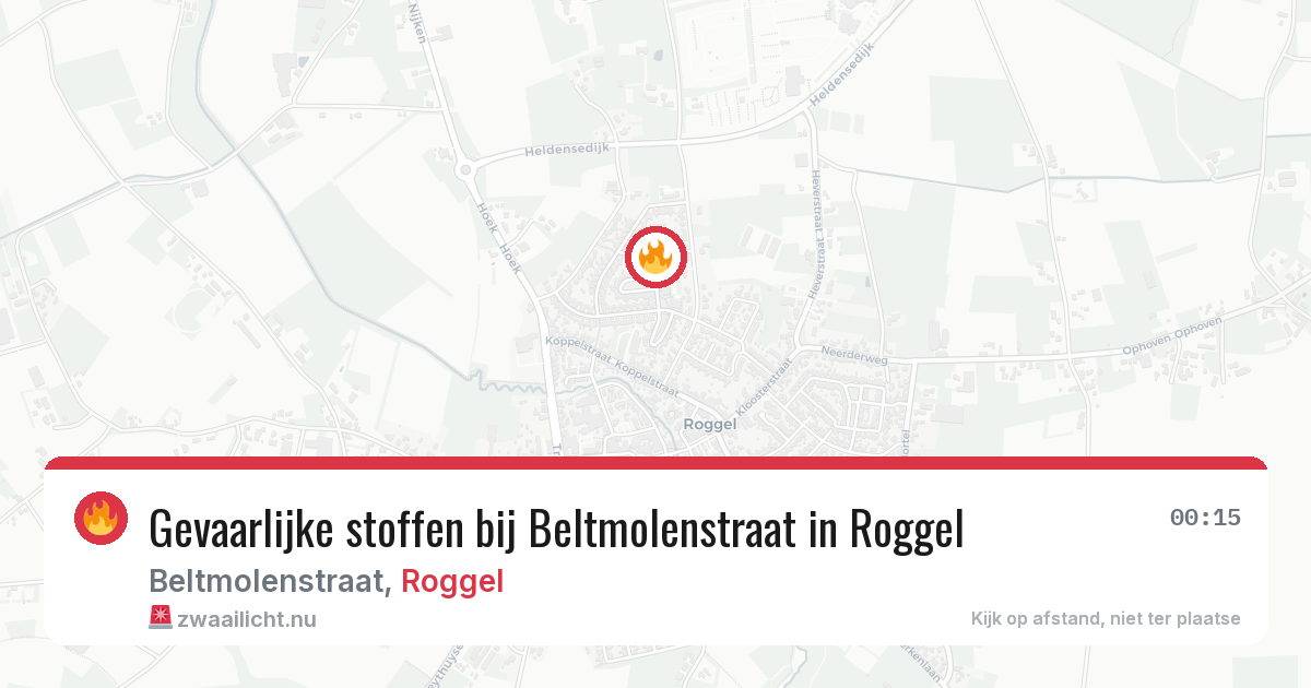 Gevaarlijke stoffen bij Beltmolenstraat in Roggel — 19 mei 2026