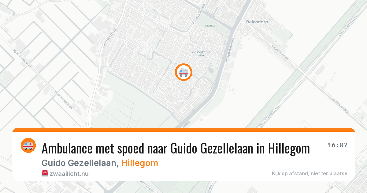 Ambulance met spoed naar Guido Gezellelaan in Hillegom — 30 mei 2026