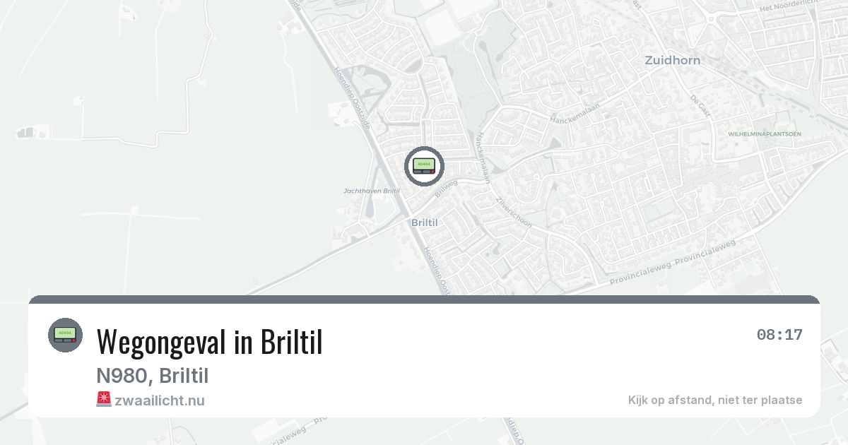 Wegongeval in Briltil — 20 apr 2026
