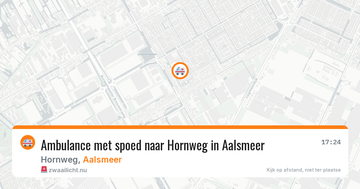 Ambulance met spoed naar Hornweg in Aalsmeer — 19 jul 2026