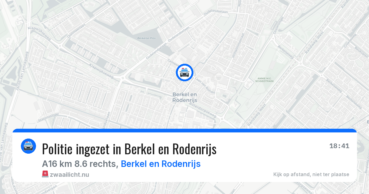 Politie ingezet in Berkel en Rodenrijs — 14 mei 2026 | 🚨 Zwaailicht.nu