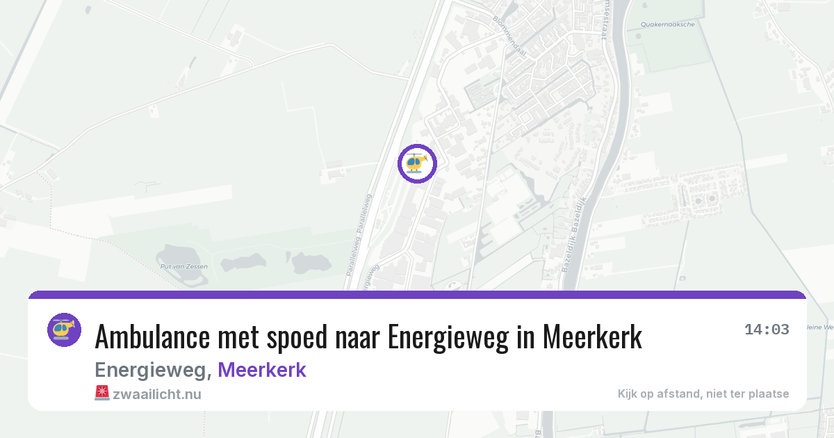 Ambulance met spoed naar Energieweg in Meerkerk — 25 jul 2026