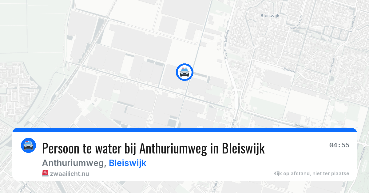 Persoon te water bij Anthuriumweg in Bleiswijk — 22 jul 2026