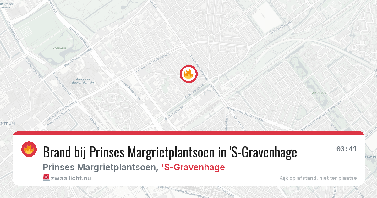 Brand bij Prinses Margrietplantsoen in 'S-Gravenhage — 2 jun 2026